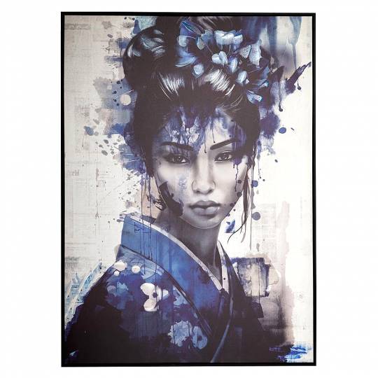 BLUE JAPANESE GIRL ΠΙΝΑΚΑΣ ME ΜΑΥΡΗ ΚΟΡΝΙΖΑ ΣΕ ΤΥΠΩΜΕΝΟ ΚΑΜΒΑ 8891577