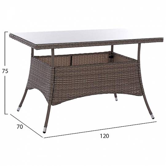 ΣΕΤ ΤΡΑΠΕΖΑΡΙΑΣ ΤΡΑΠΕΖΙ & ΠΟΛΥΘΡΟΝΕΣ WICKER RATTAN ΓΚΡΙ 5ΤΜΧ 299962813