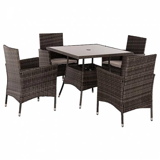 ΣΕΤ ΤΡΑΠΕΖΑΡΙΑΣ ΚΑΦΕ RATTAN ΜΕΤΑΛΛΙΚΟΣ ΣΚΕΛΕΤΟΣ ΜΕ ΓΥΑΛΙΝΗ ΕΠΙΦΑΝΕΙΑ 5ΤΜΧ 206151963